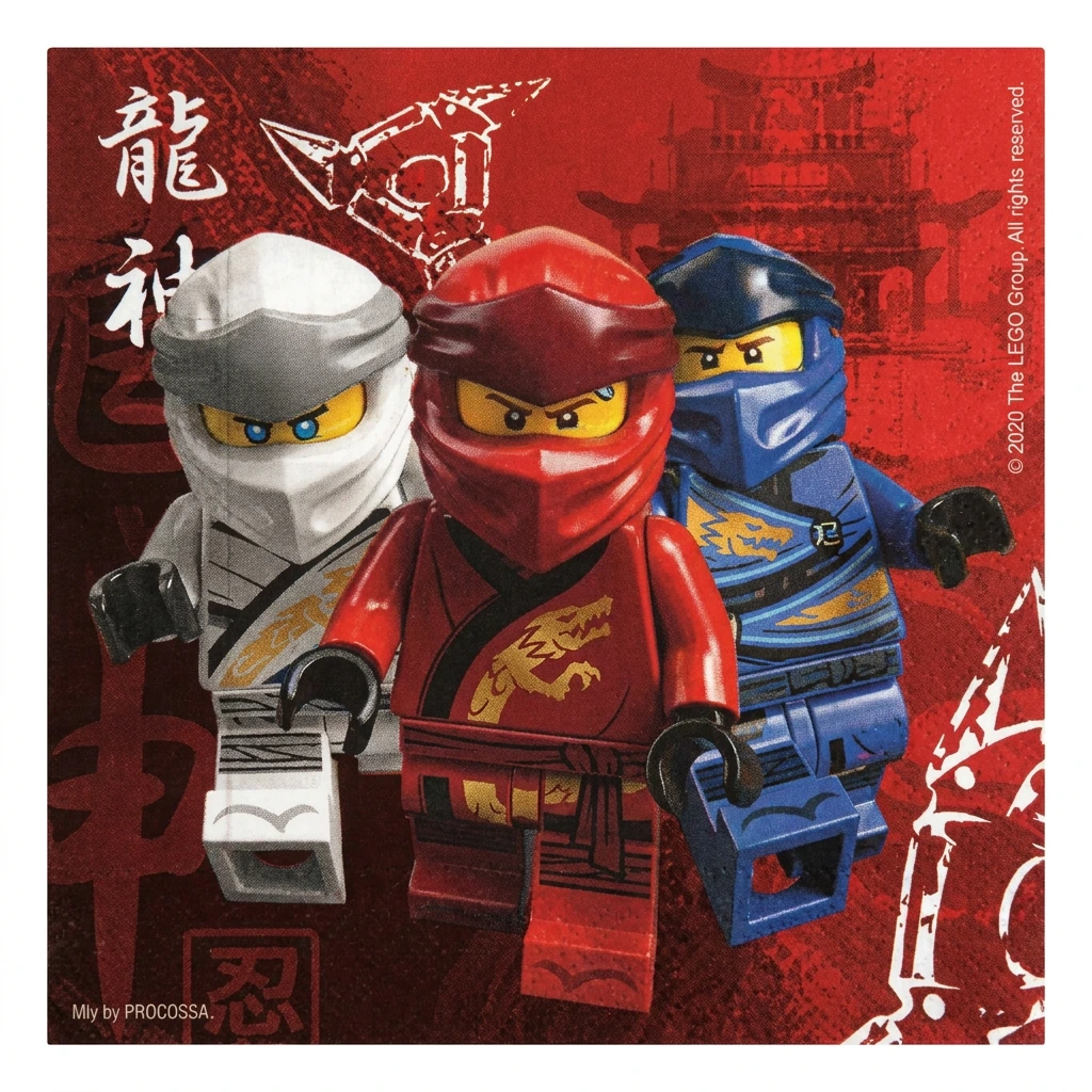 20 serviettes à jeter LEGO NINJAGO