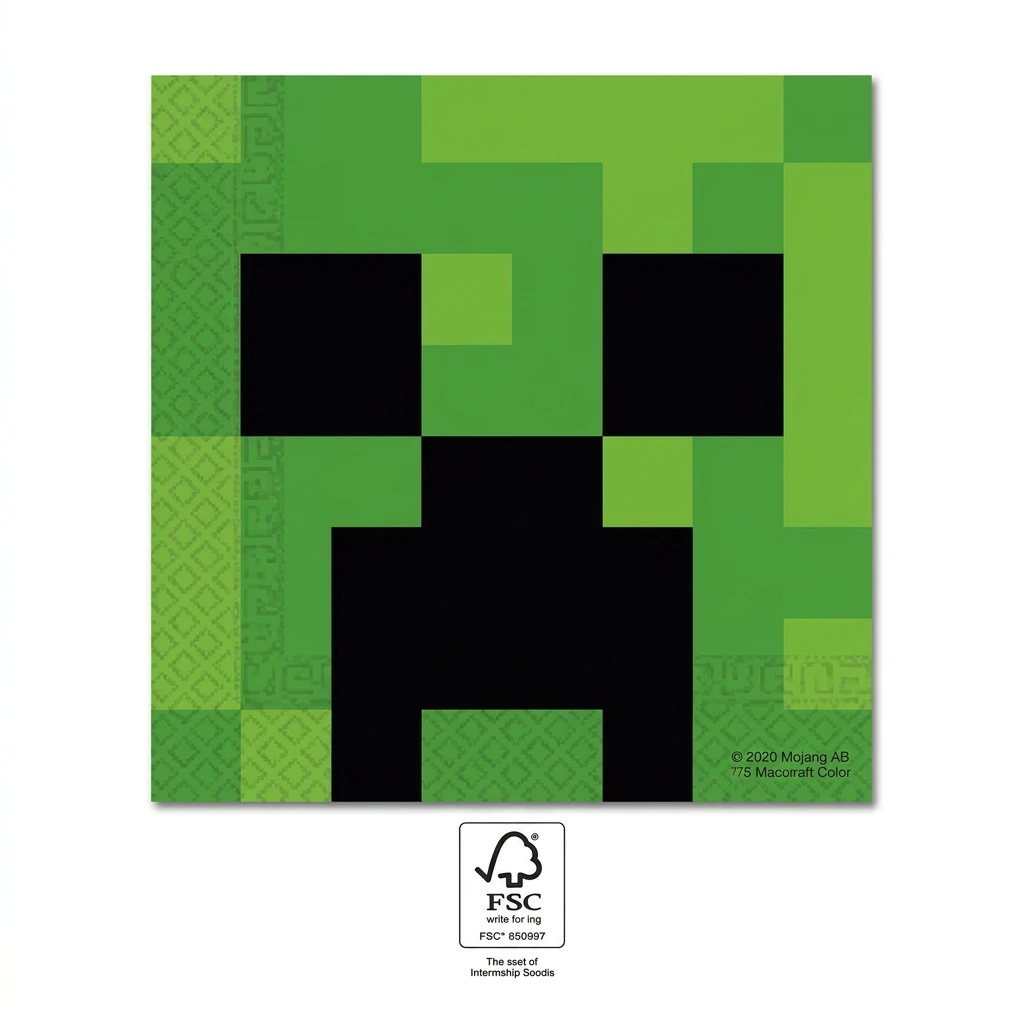 20 serviettes à jeter MINECRAFT