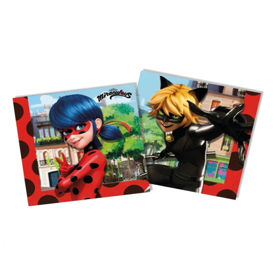 20 serviettes à jeter MIRACULOUS LADYBUG