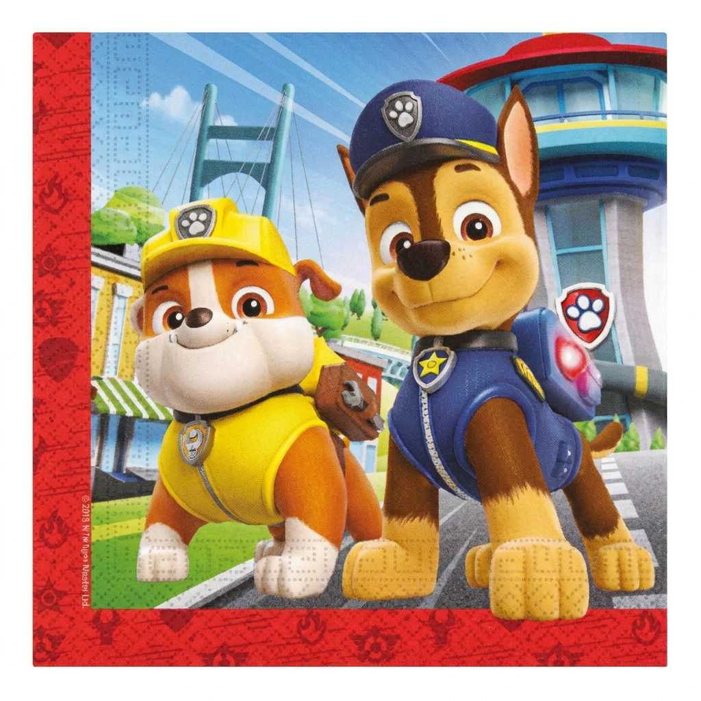 20 serviettes à jeter PATPATROUILLE "Rescue Heroes"