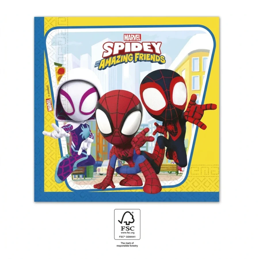 20 serviettes à jeter SPIDEY