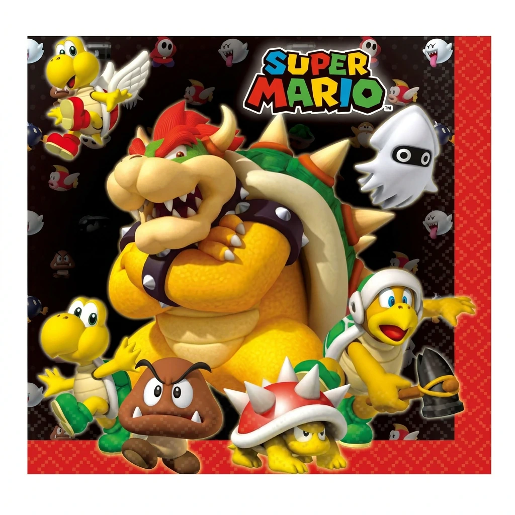 20 serviettes à jeter SUPER MARIO