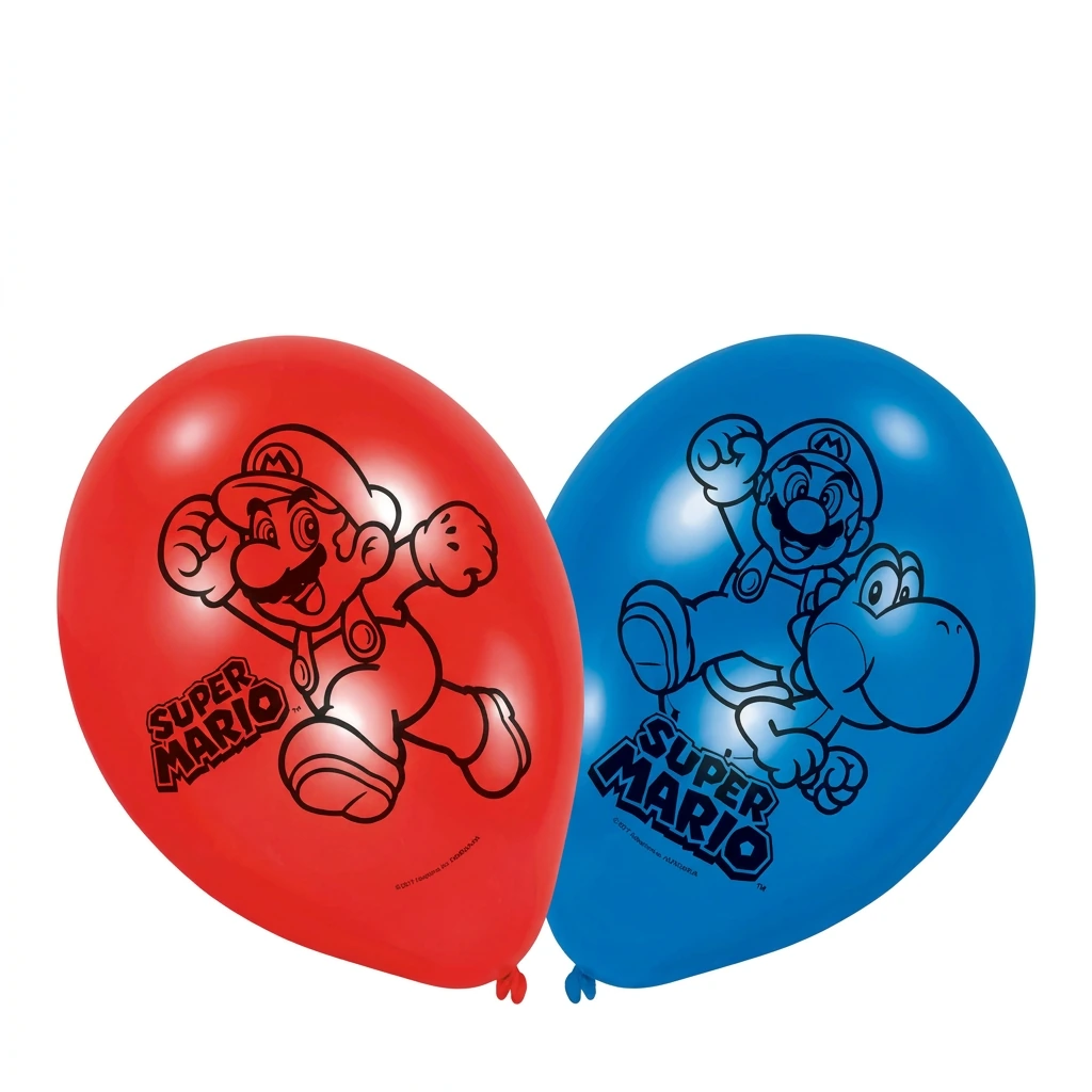 6 ballons latex SUPER MARIO
