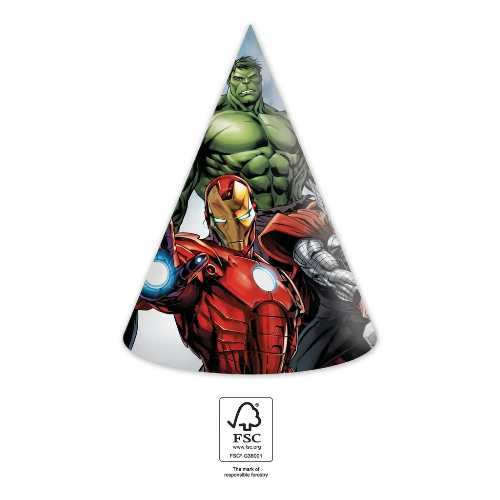 6 chapeaux de fête AVENGERS