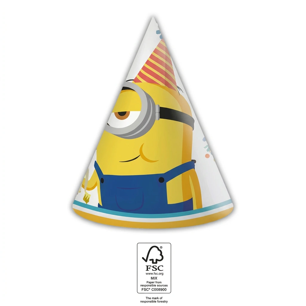 6 chapeaux de fête MINIONS