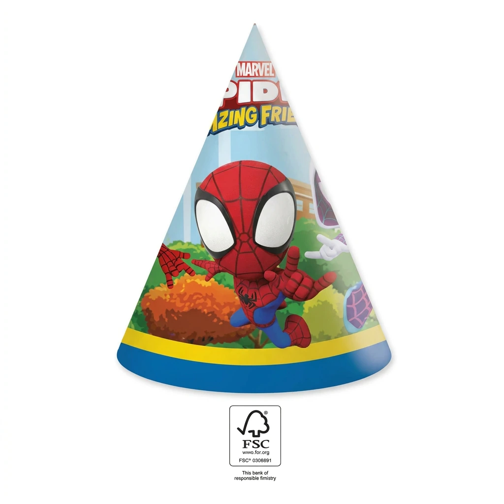 6 chapeaux de fête SPIDEY