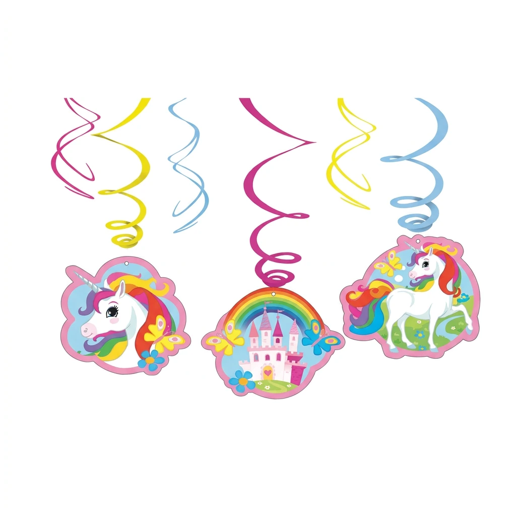 6 décorations à suspendre LICORNE