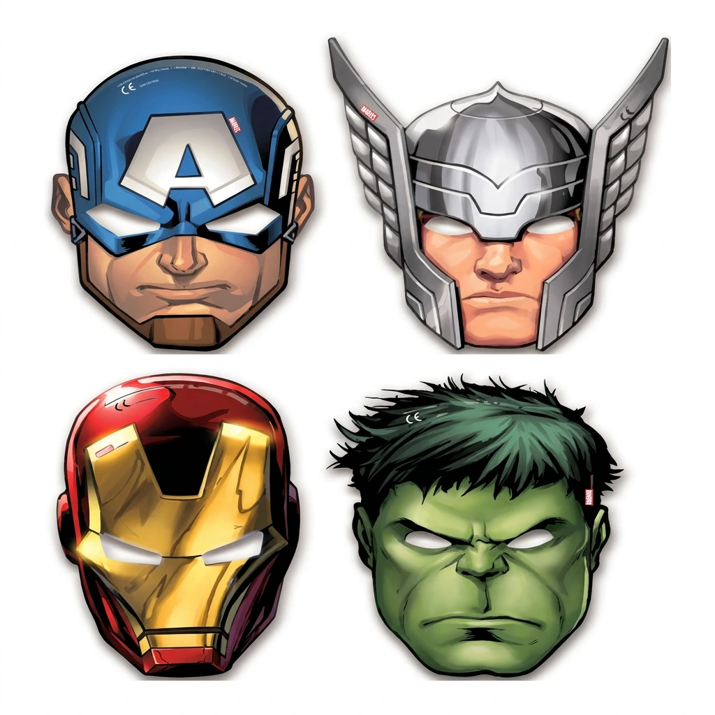 6 Masques de fête AVENGERS