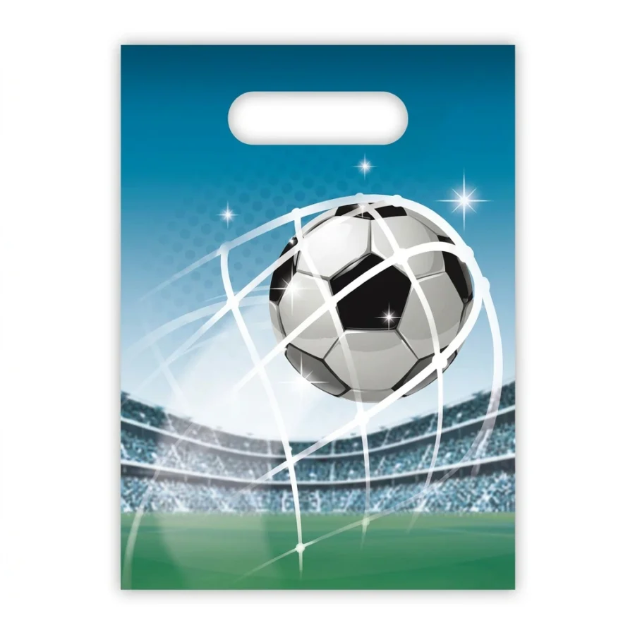 6 sacs à bonbon FOOTBALL (bleu/vert)