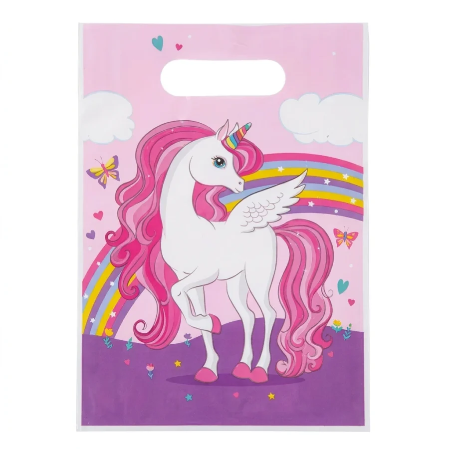 6 sacs à bonbon LICORNE ARC EN CIEL