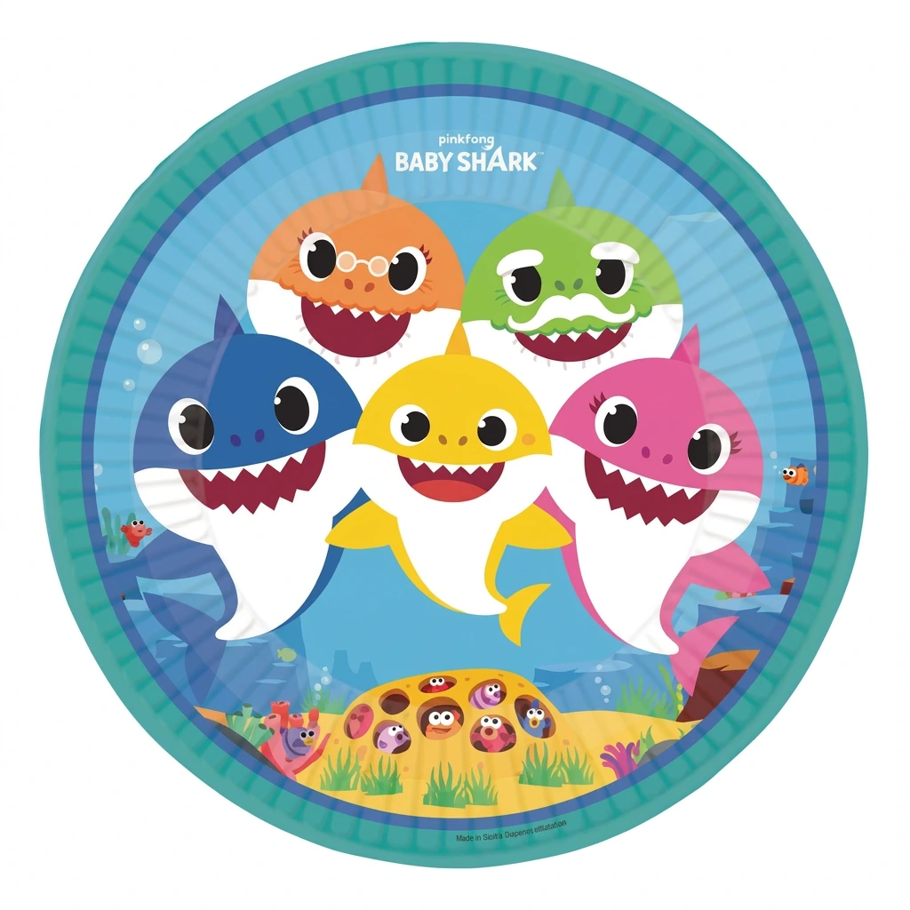8 assiettes à jeter BABY SHARK Music