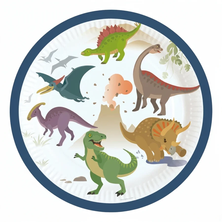 8 assiettes à jeter DINOSAURE