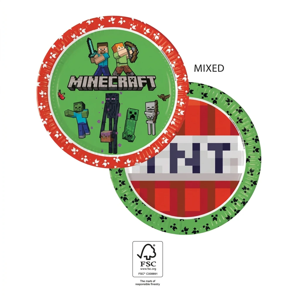 8 assiettes à jeter MINECRAFT