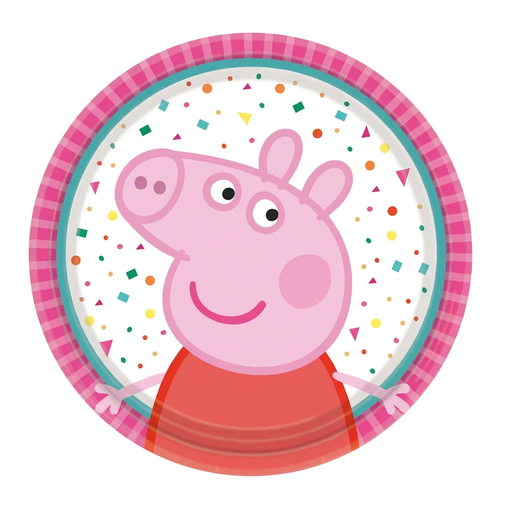 8 assiettes à jeter PEPPA PIG (ROSE-18CM)