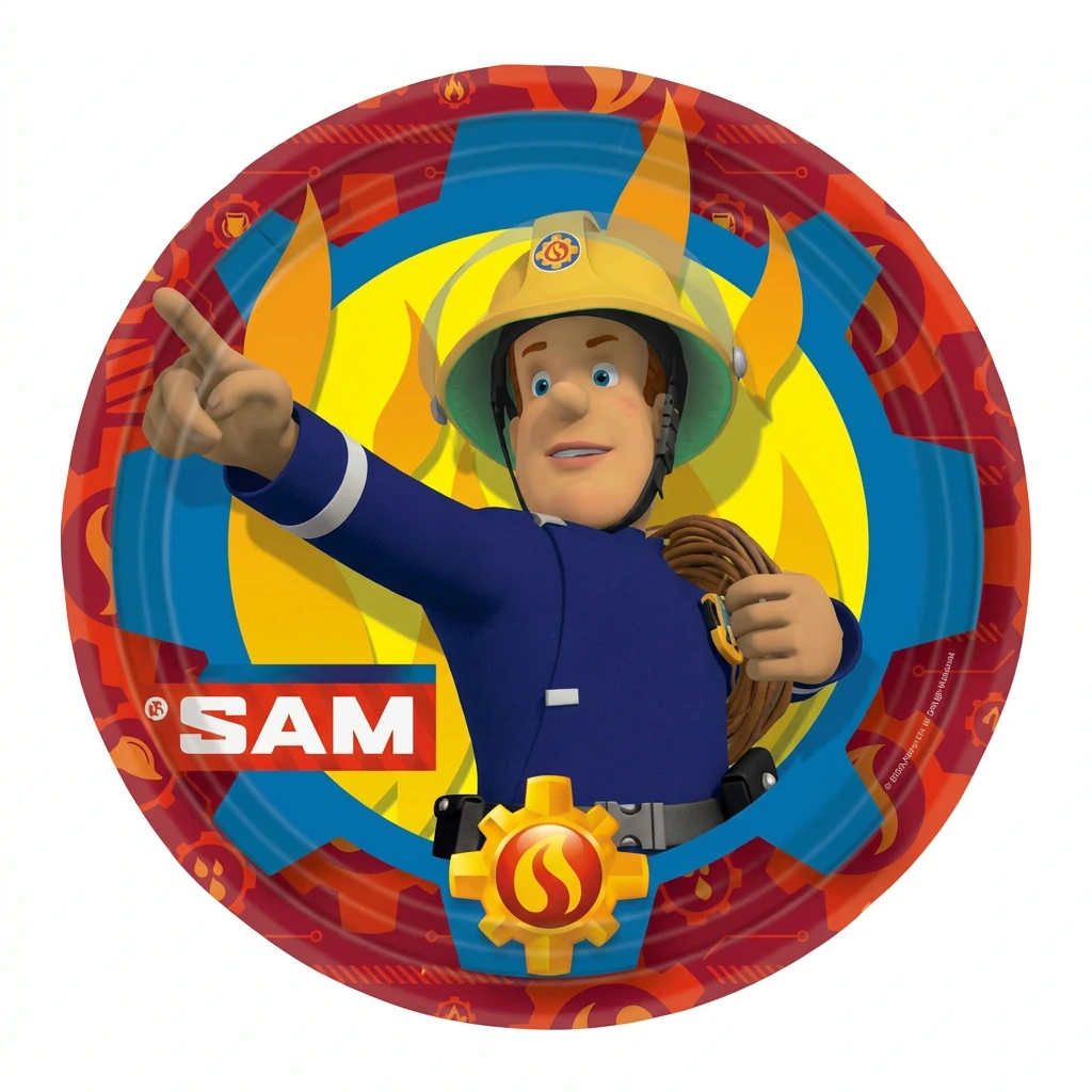 8 assiettes à jeter SAM LE POMPIER