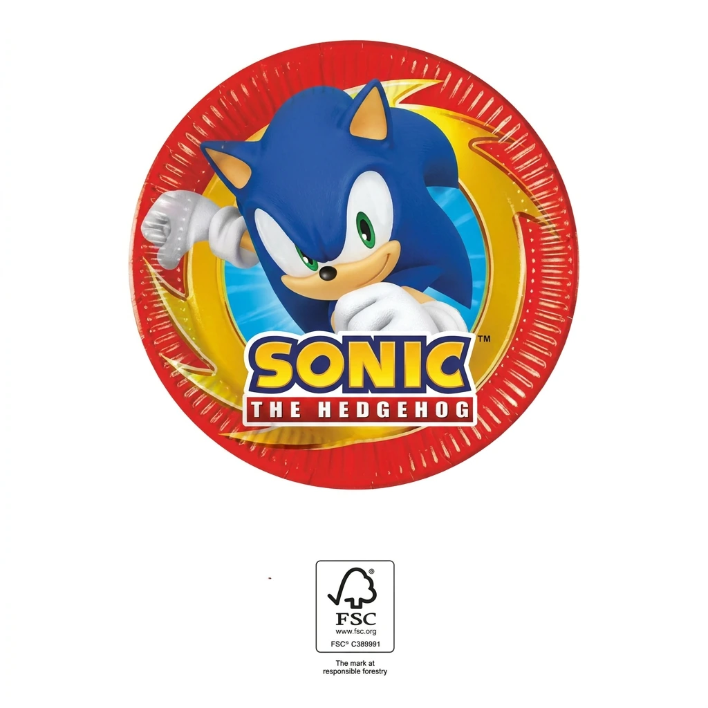 8 assiettes à jeter SONIC (20cm)