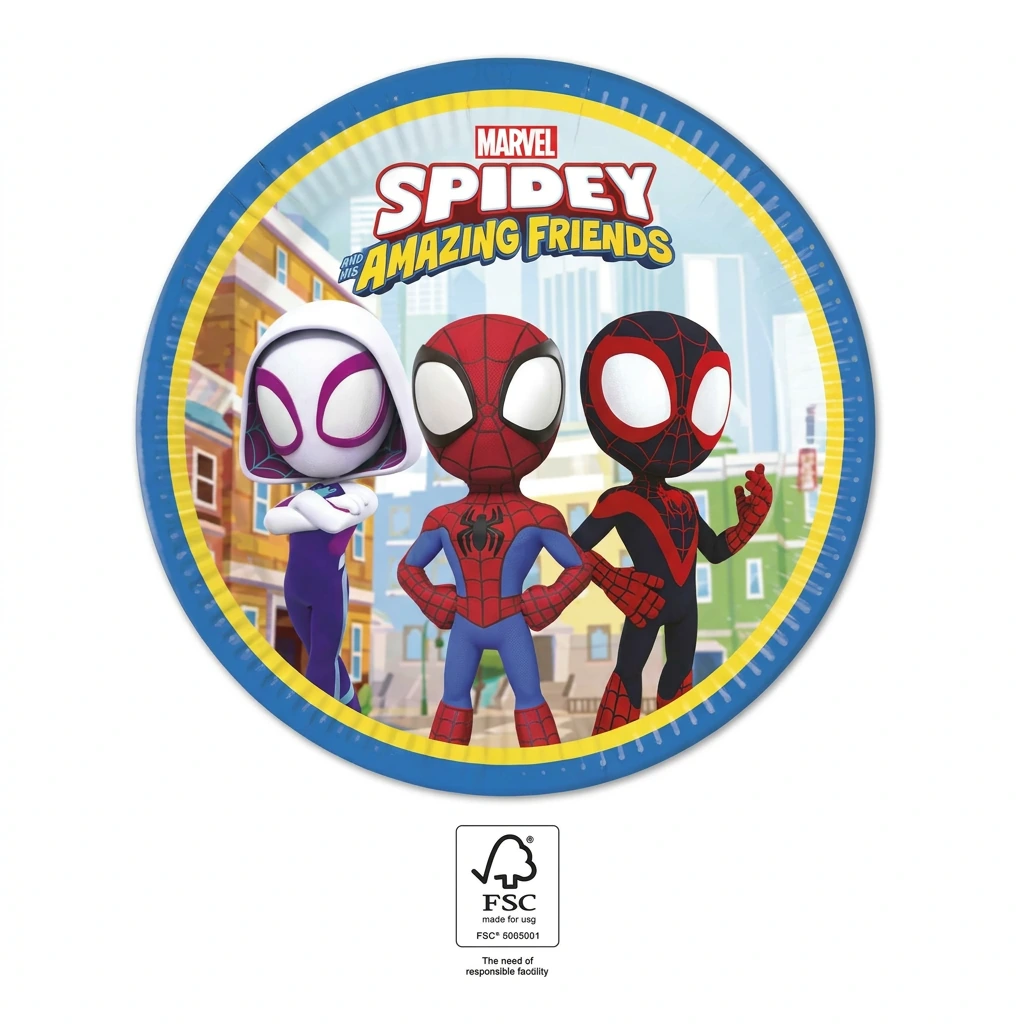 8 assiettes à jeter SPIDEY (23cm)