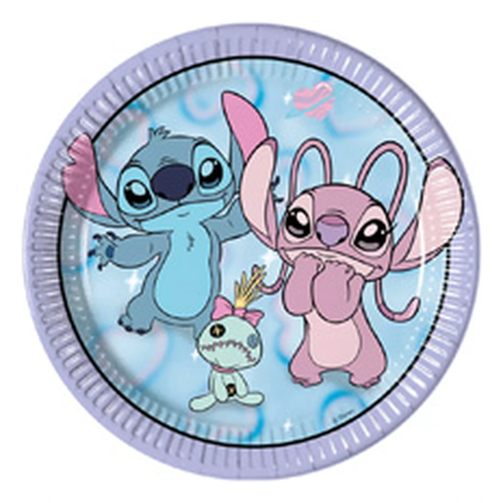 8 assiettes à jeter STITCH et ANGEL CUTE (23cm)
