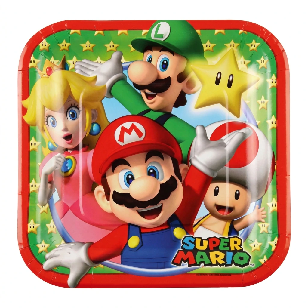 8 assiettes à jeter SUPER MARIO (18cm)