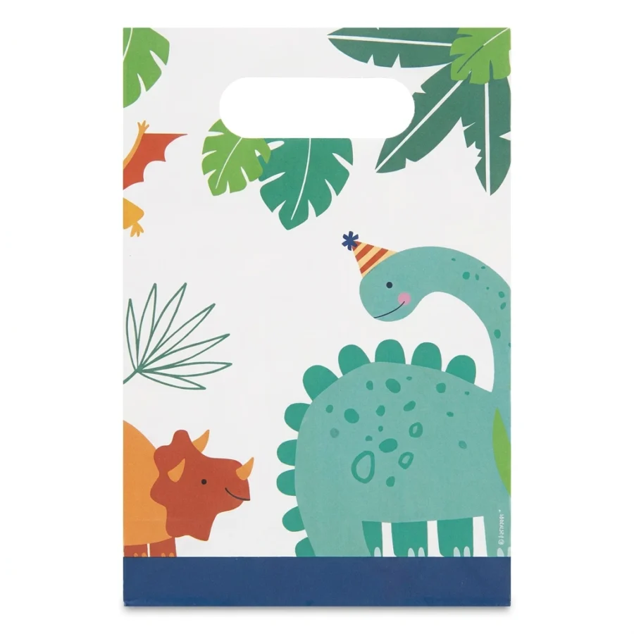 8 sacs à bonbon DINOSAURE (bleu)