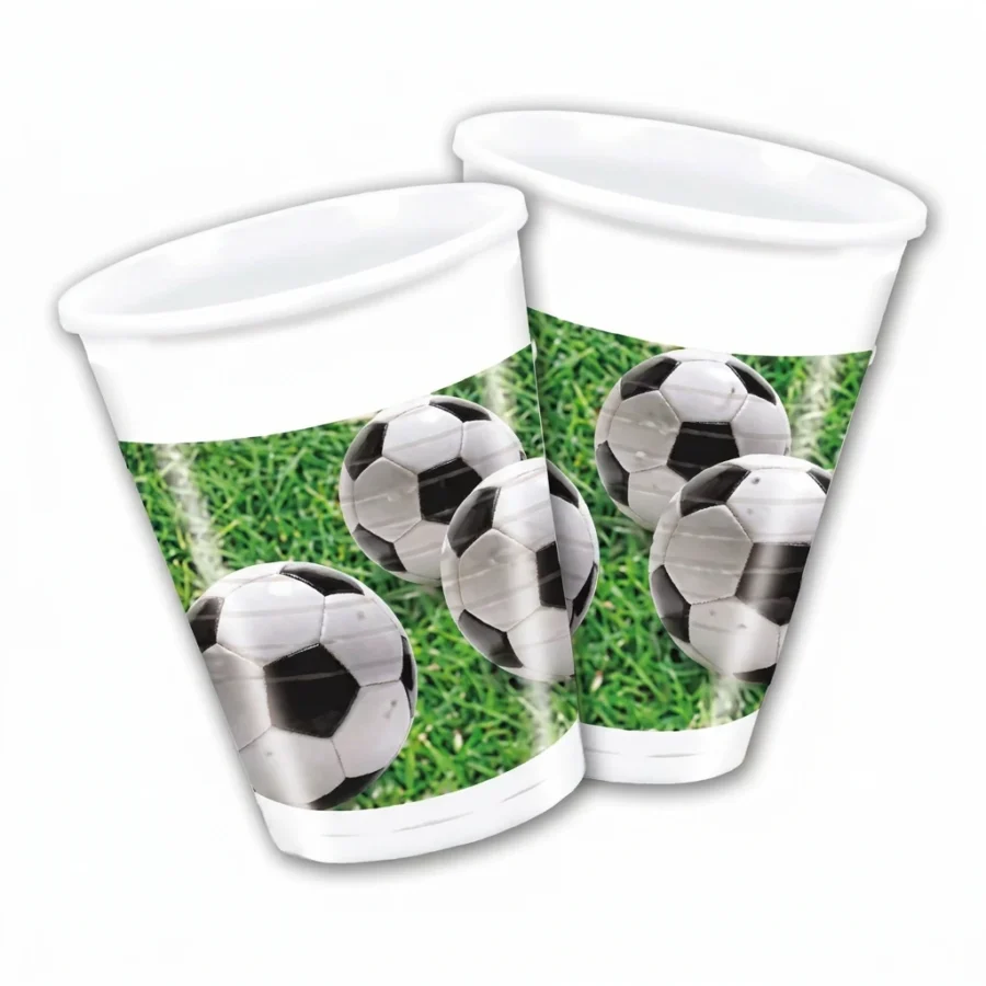 8 timbales à jeter FOOTBALL (vert)