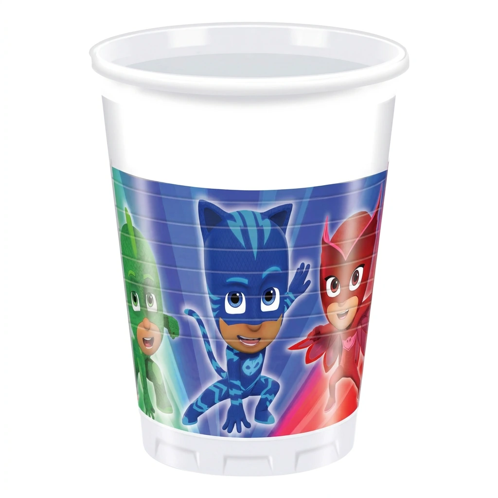 8 timbales à jeter PYJAMASQUES (plastique)