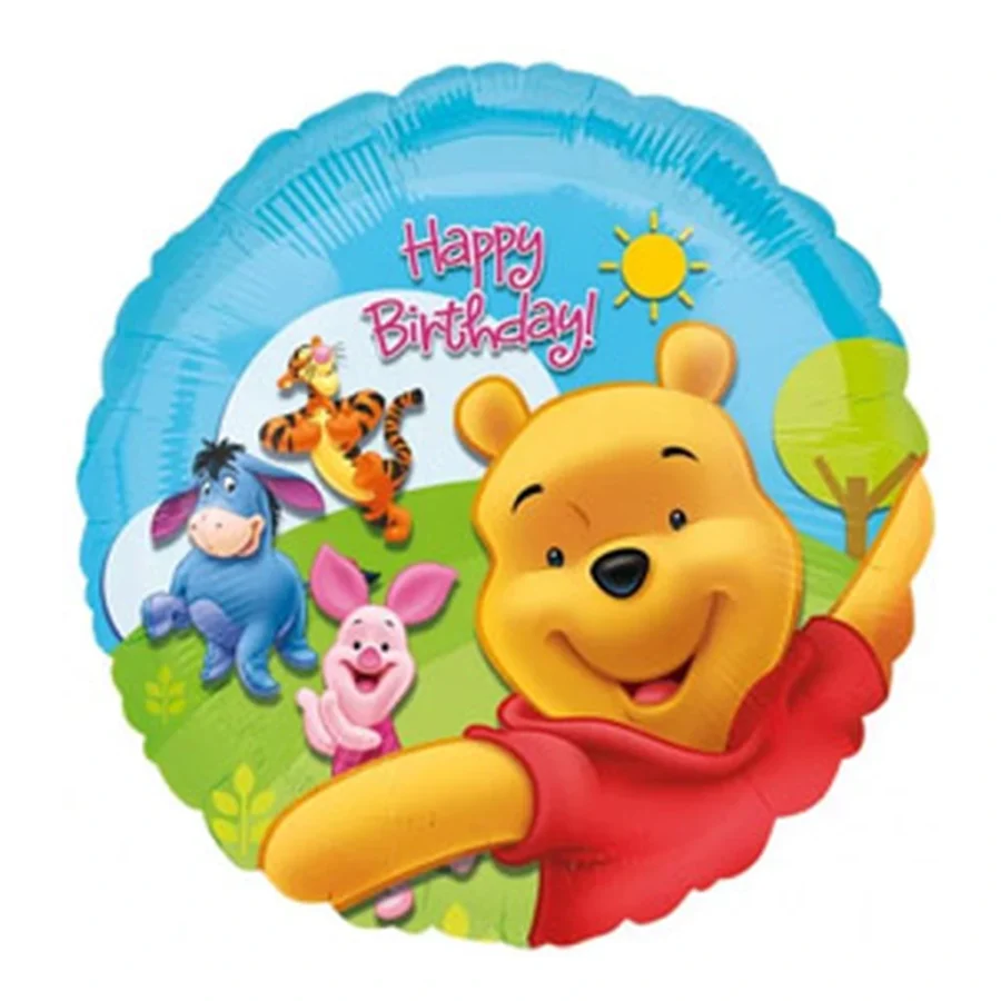 Ballon aluminium Happy Birthday WINNIE L'OURSON