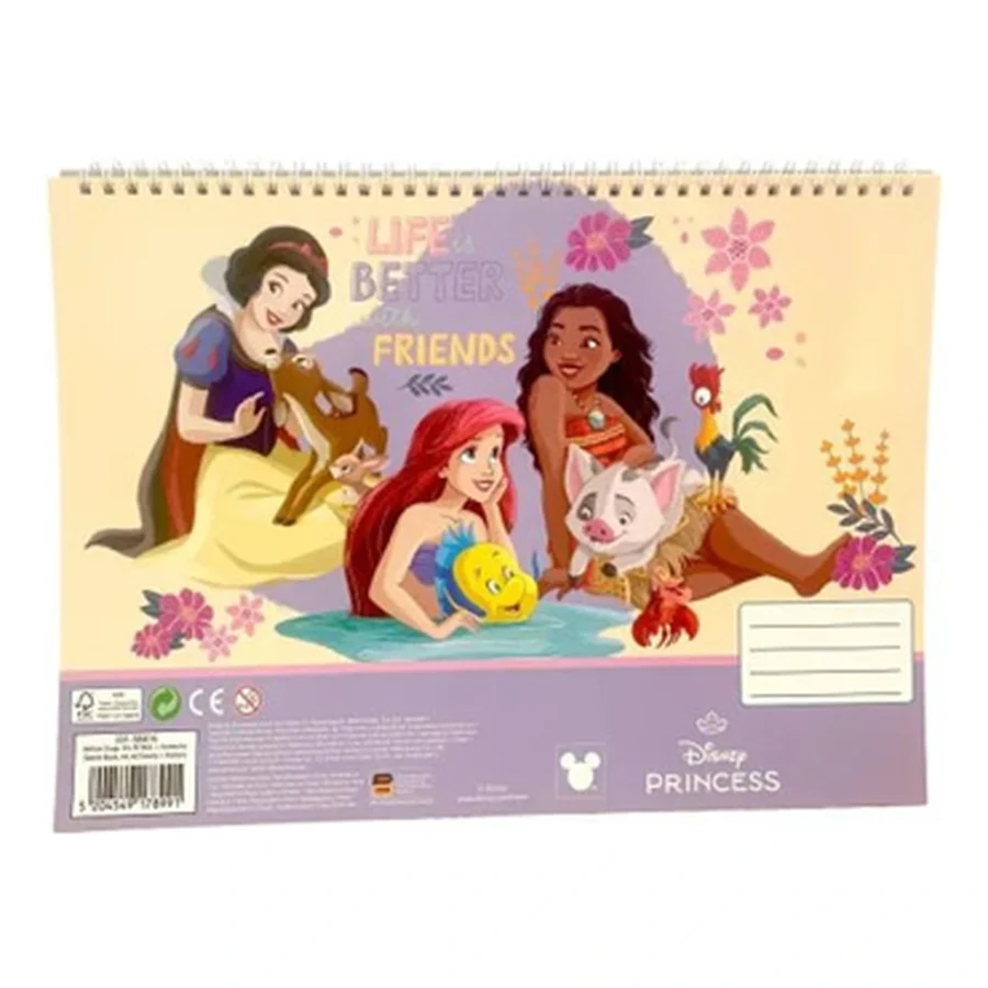 Bloc à dessin 30 feuilles + autocollants PRINCESSES DISNEY