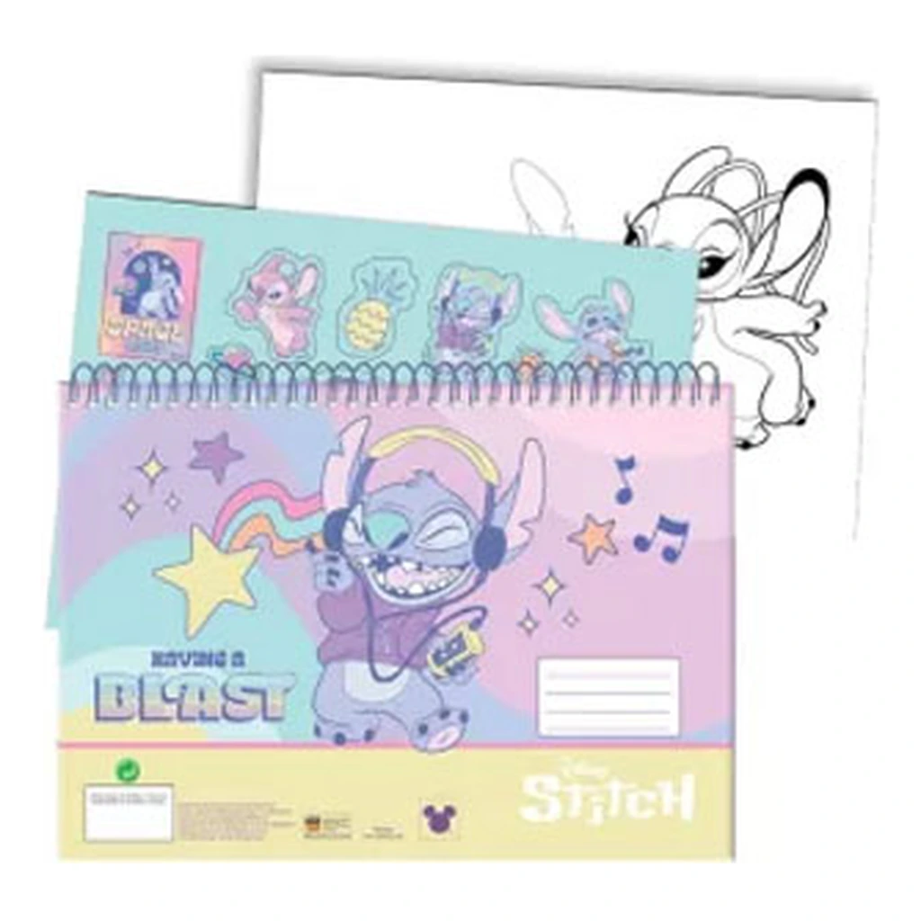 Bloc à dessin 40 feuilles + autocollants STITCH