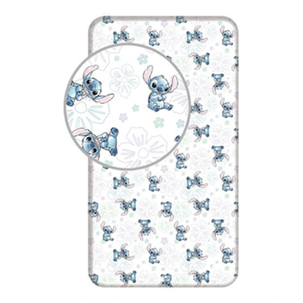 Drap housse LILO & STITCH (blanc)