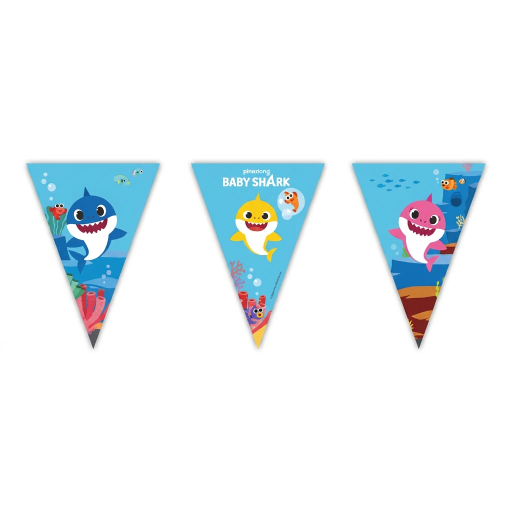 Guirlande décorative fanions BABY SHARK