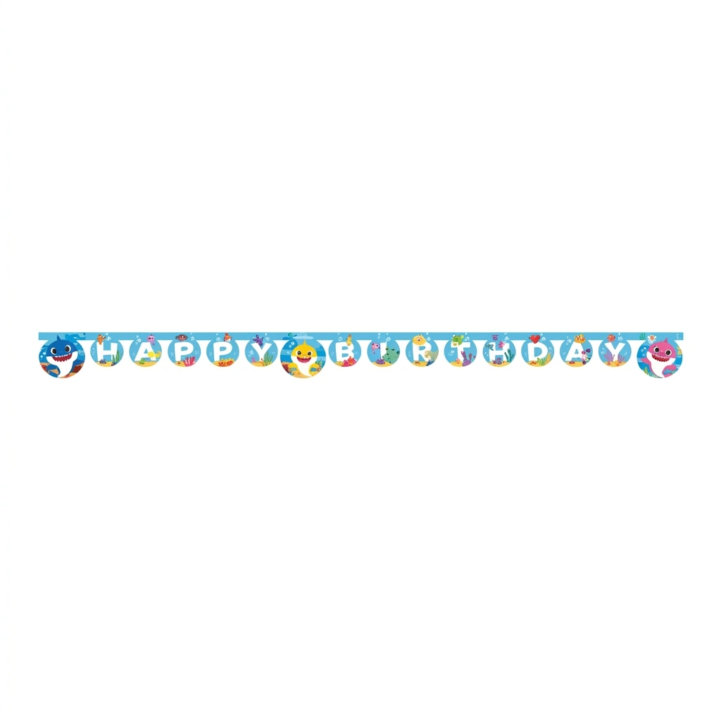 Guirlande décorative Happy Birthday BABY SHARK (2m)