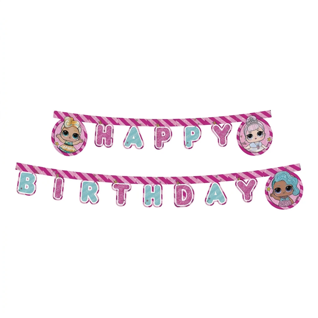 Guirlande décorative Happy Birthday LOL SURPRISE