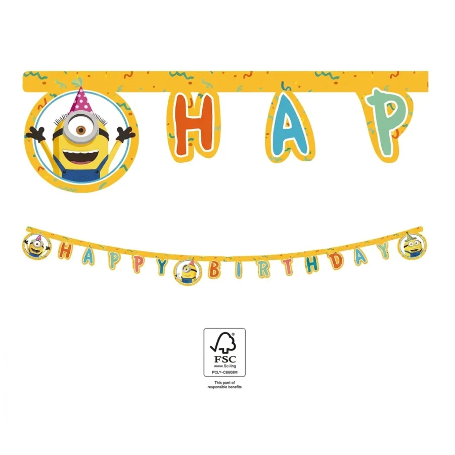 Guirlande décorative Happy Birthday MINIONS The Rise of Gru