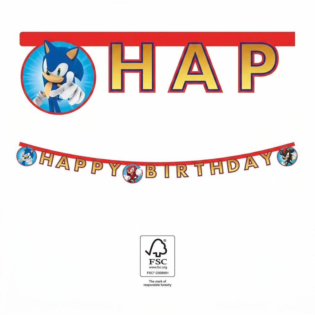 Guirlande décorative Happy Birthday SONIC