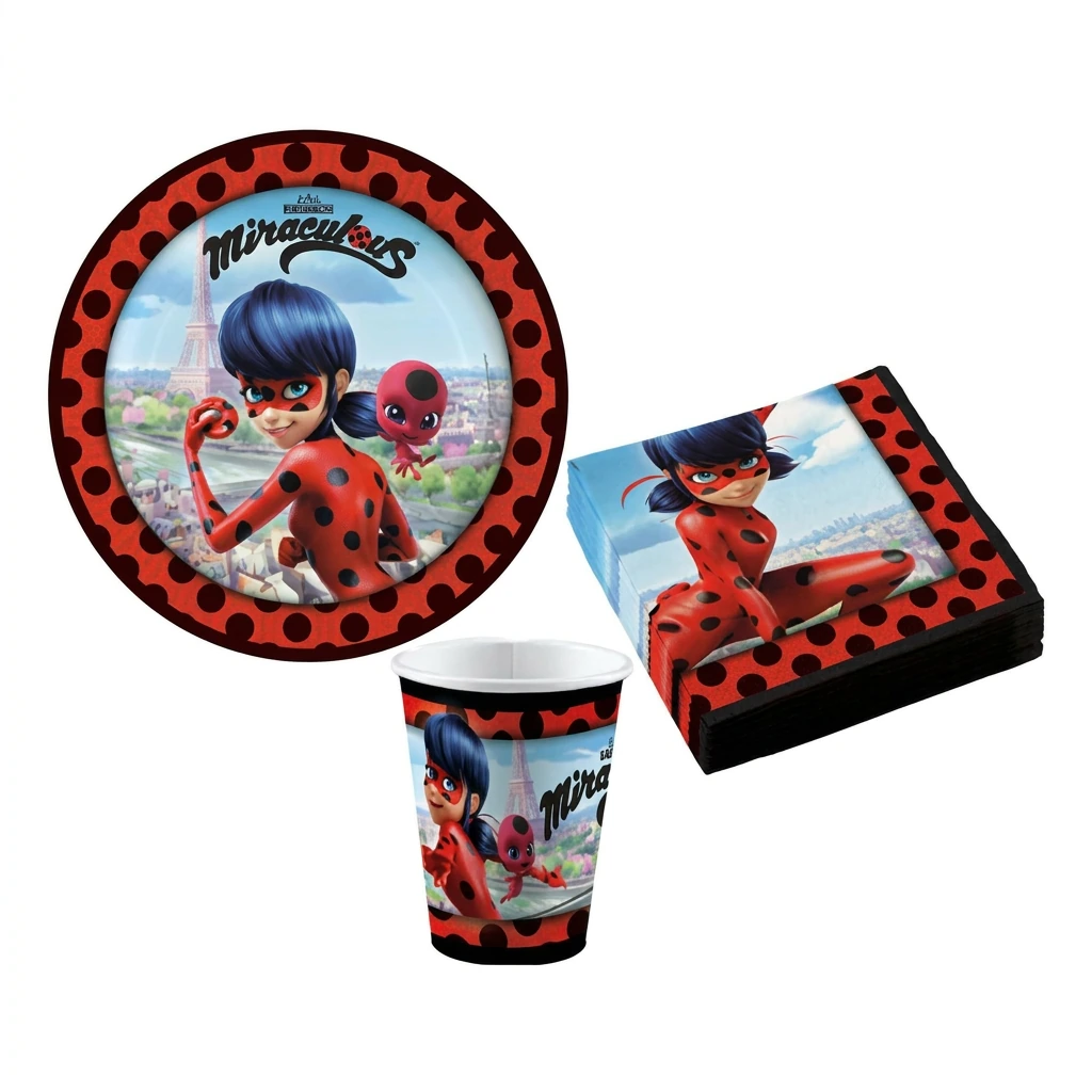 Kit éco MIRACULOUS LADY BUG pour 8 enfants