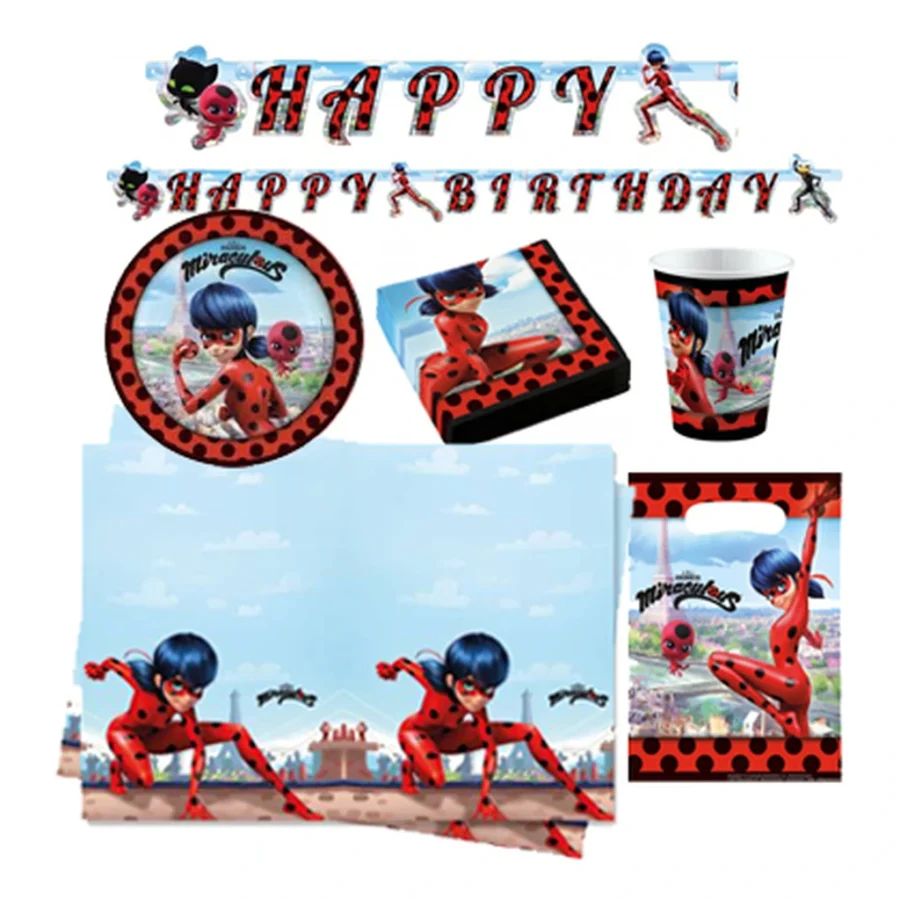 Pack L MIRACULOUS LADY BUG pour 8 enfants