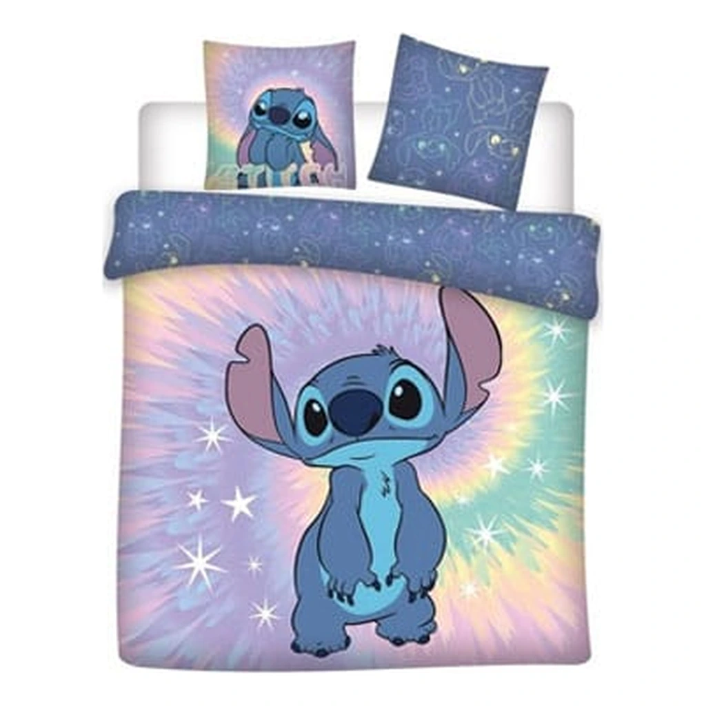 Parure housse de couette + taie (2places) LILO & STITCH Etoiles