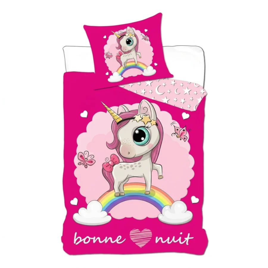 Parure housse de couette + taie LICORNE