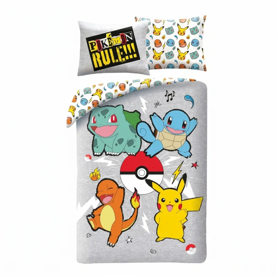 Parure housse de couette + taie POKEMON (microfibre)