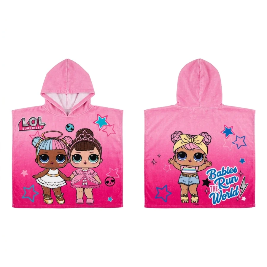 Poncho de bain à capuche LOL SURPRISE (55x110 ROSE/poly)