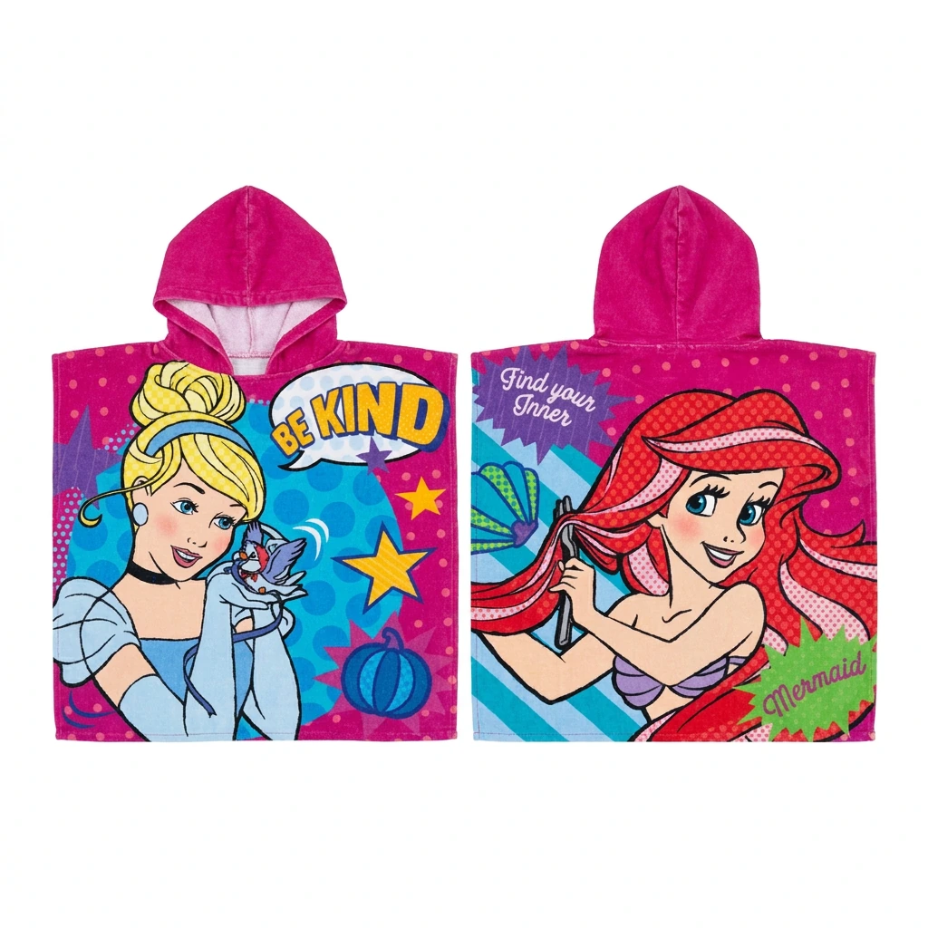 Poncho de bain à capuche PRINCESSES DISNEY