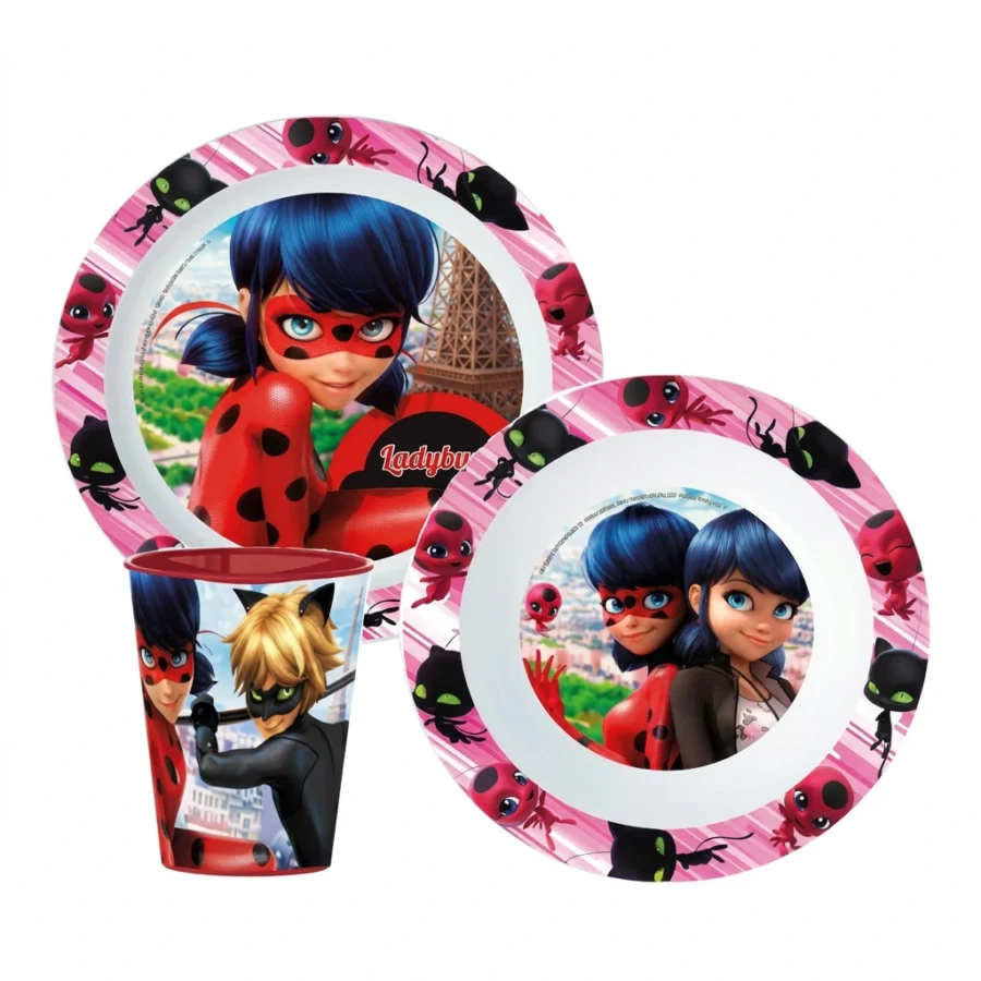 Set à déjeuner 3pcs micro-ondable MIRACULOUS LADY BUG