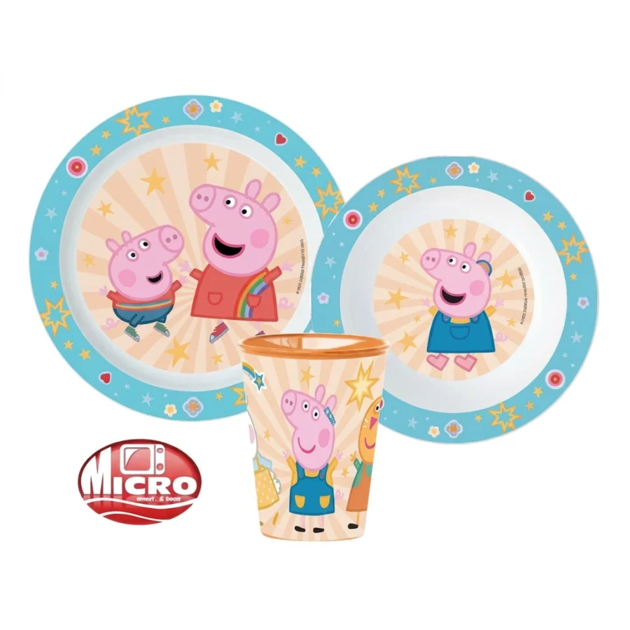 Set à déjeuner micro 3pcs PEPPA PIG (Orange)
