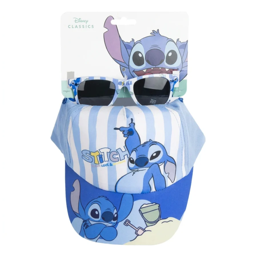 Set cadeau casquette et lunettes de soleil STITCH (bleu)