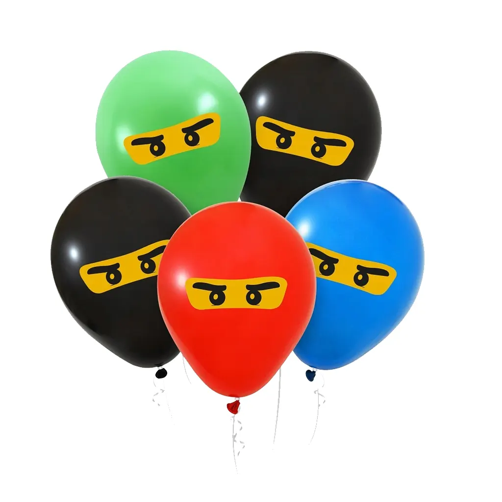 5 ballons latex NINJA