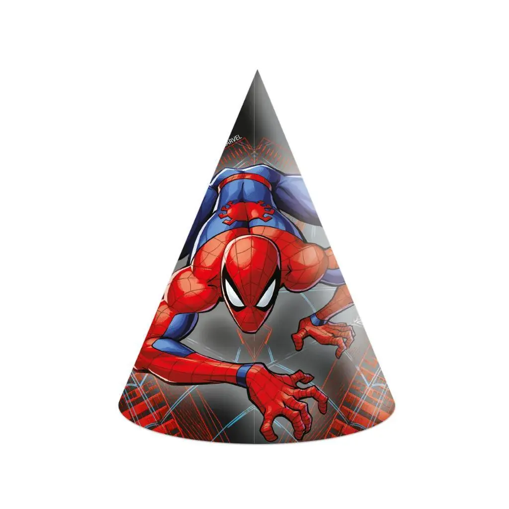 6 chapeaux de fête SPIDERMAN World of Webs