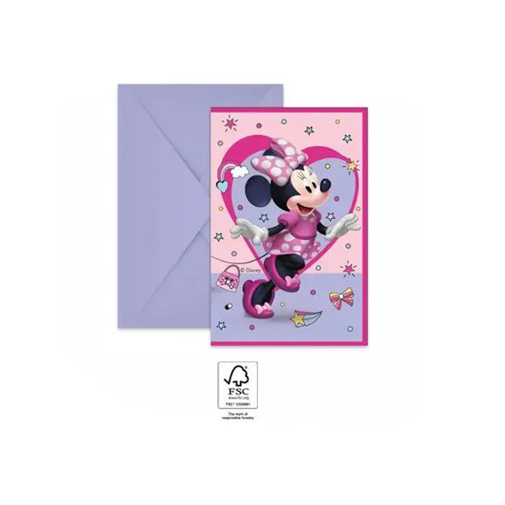 6 cartes d'invitation MINNIE JUNIOR