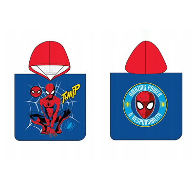 poncho coton 2 Poncho de bain à capuche SPIDERMAN (coton) – Image 1